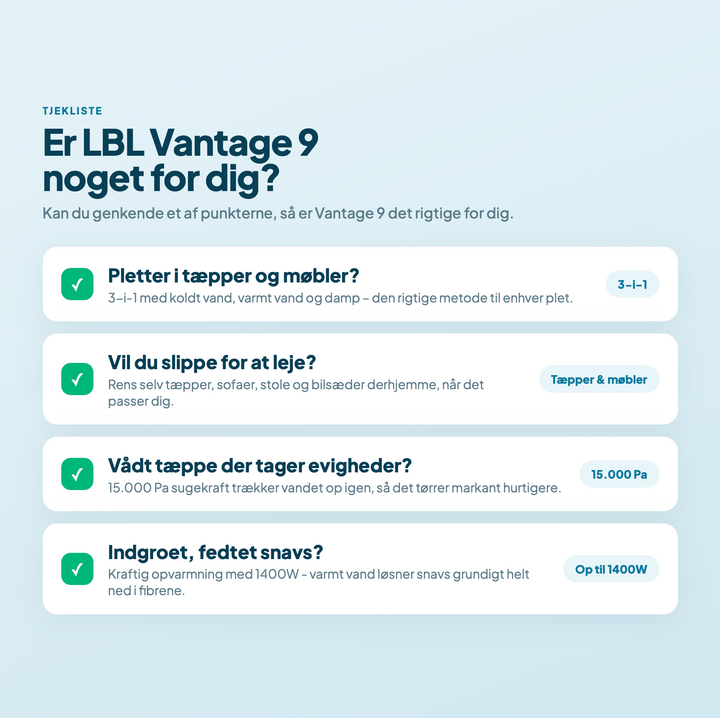 LBL Vantage 9 Tæpperenser